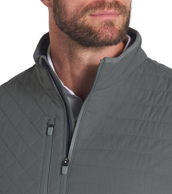 Puma  Scotia 2.0 Golf Jacket  in Mineral Gray - closeup of zipper