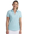 Puma Womens CLOUDSPUN Piped Golf Polo Shirt / Short Sleeve  in solid Safe Lake-partial model front view