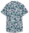 Puma Womens MATTR Lillie Golf Polo Shirt back in Dark Myrtle / Lavender Alert featuring an all over smallish floral print with a classic polo collar and button placket for a sophisticated, sporty look. 