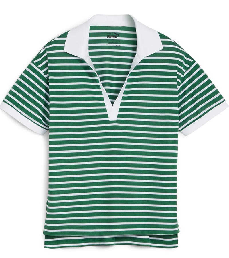 Puma Womens Everyday Stripe Pique Golf Polo Shirt