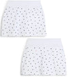 Puma Volition Dancing Stars Golf Skirt  in White Glow - front & back views