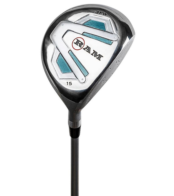 Ram Golf Accubar Plus Ladies Golf Clubs Set #3 Fairway wood in silver gray with teal  and white details