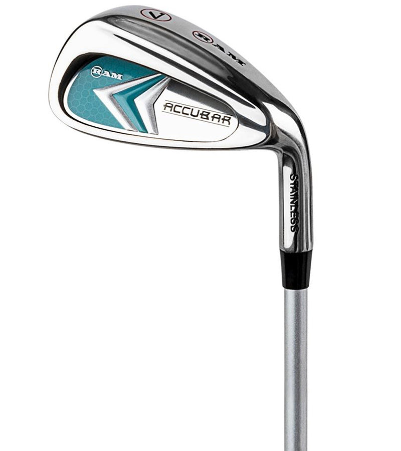 Ram Golf Accubar Plus Ladies Golf Clubs Set #7 Iron in silver gray with teal  and white details