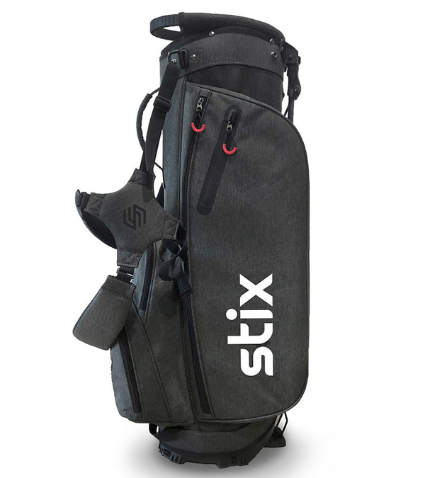 Stix Stand Golf Bag in dark charcoal with carrying harness