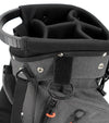 Stix Stand Golf Bag in dark charcoal with closeup of top club divider- another view