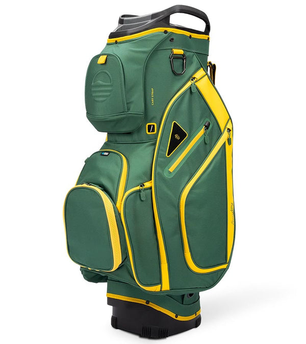 Sunday Golf The Big Rig Golf Cart Bag in Grellow– green base with yellow accent  details - left side and front