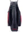 Sunday Golf The Big Rig Golf Cart Bag in Blackjack - black with red details - back view with padded carrying strap