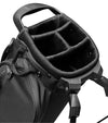 The Sunday Golf El Camino mid-size Stand Golf Bag in Matte Black - closeup of 4-way top divider - fits up to 10-12 clubs, depending on the clubs and grip sizes