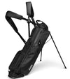 The Sunday Golf El Camino mid-size Stand Golf Bag in Matte Black - legs extended with double carrying straps