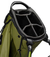 Sunday Golf Ryder S-Class Full Size Stand Golf Bag in Olive Vegan Leather - closeup of 5-way top divider 