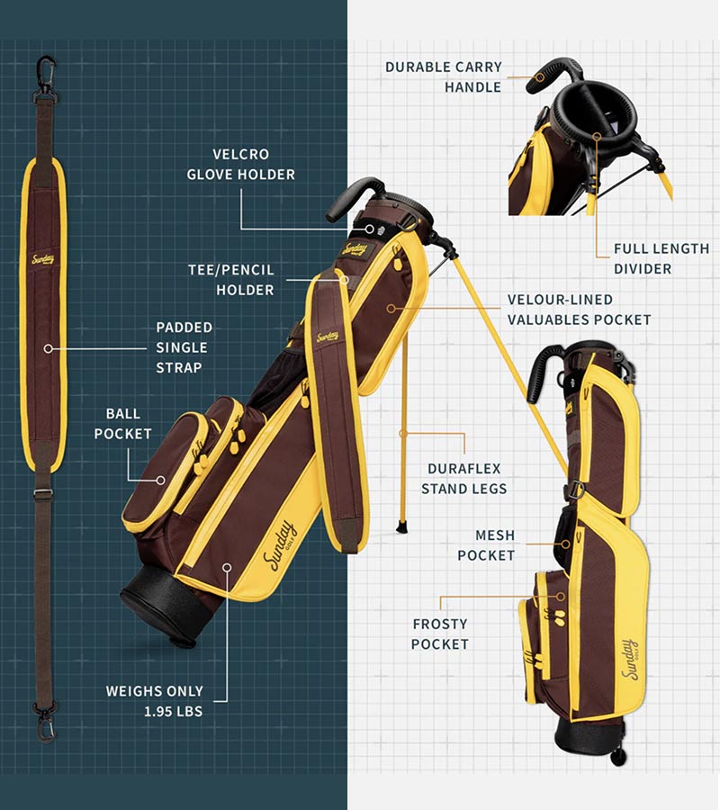 Sunday Golf The Loma Par 3 Golf Bag - Friars Brown