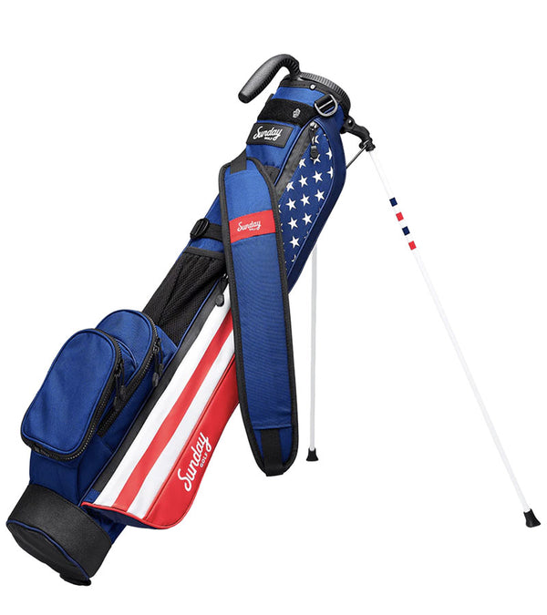 Sunday Golf The Loma&nbsp; Patriot Par 3 Golf Bag with legs extended