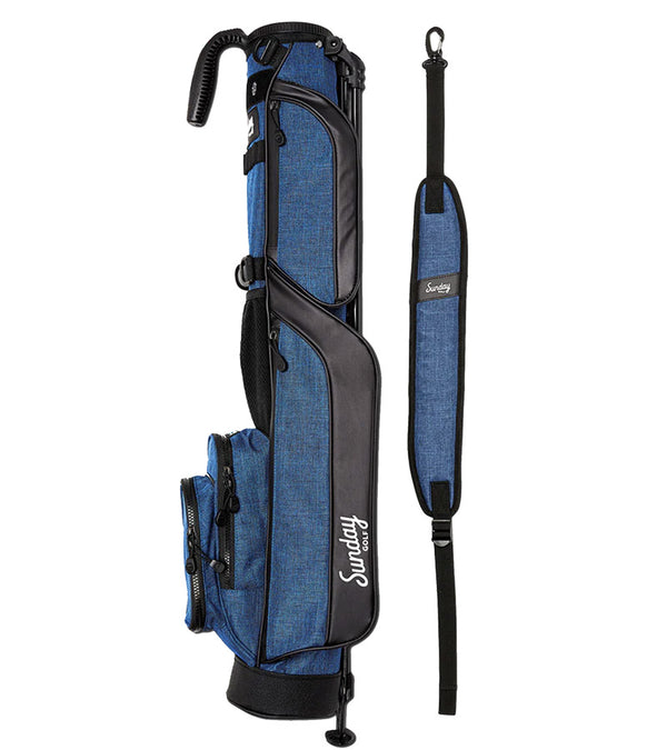 Sunday Golf The Loma Par 3 Golf Bag  with carry strap in Cobalt Blue.  