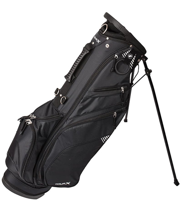 Merchants of Golf Tour X Golf Stand Bag  with legs extended in  Black