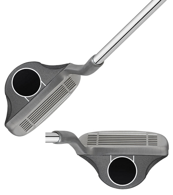 Merchants of Golf Tour X Rezults Men's Chipper - 2 images of same club head with black circle  with alignment lines