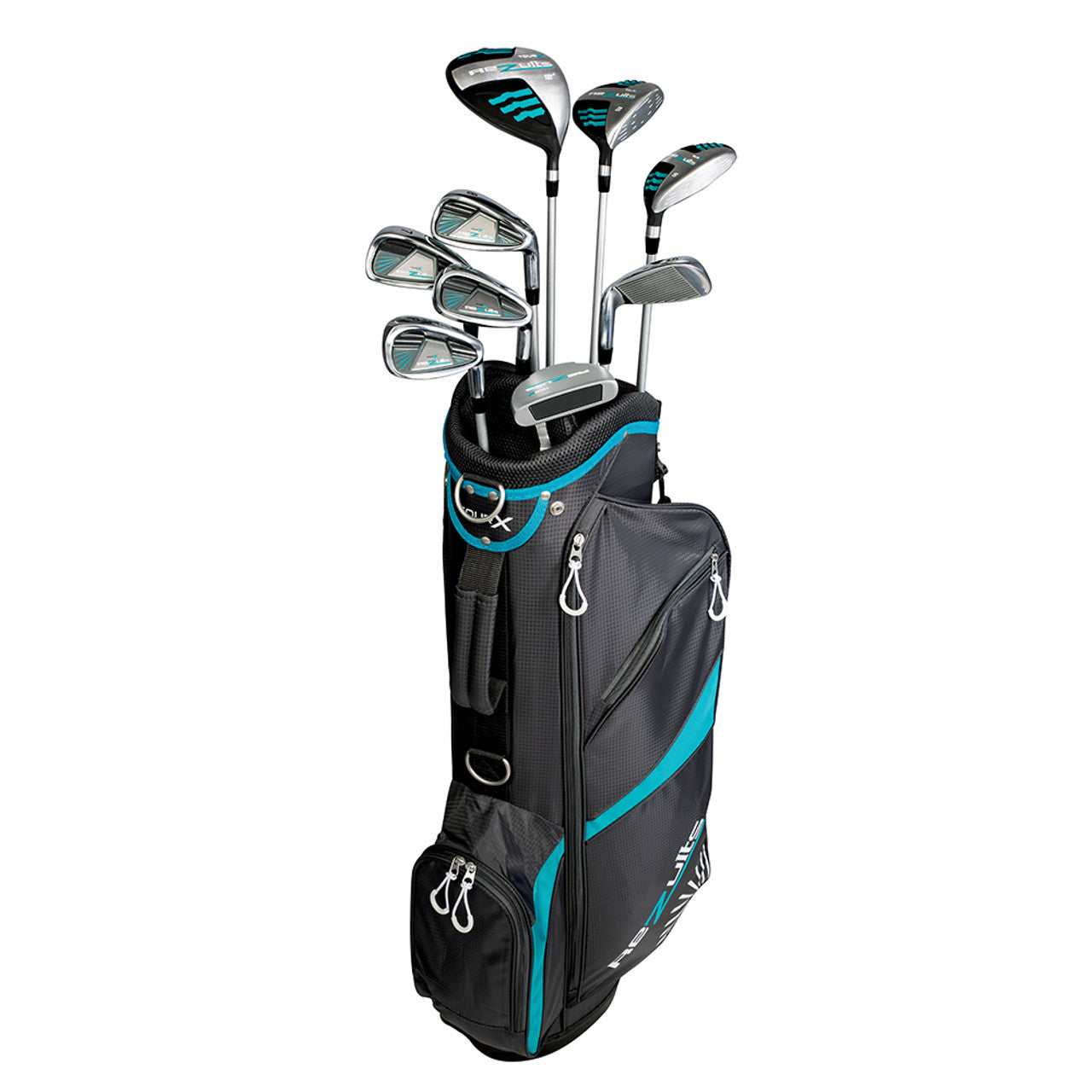 Tour X Rezults 9 Club Womens Golf Set Teal