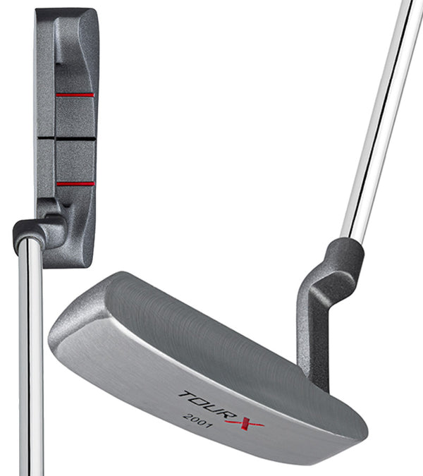 Merchants of Golf Tour X Stainless Putter - option 2001 in two views: top and front/bottom