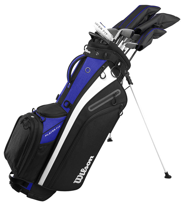 Wilson Mens PlayerFit Compete Set Steel - Stand Bag legs extended clubs with headcoers