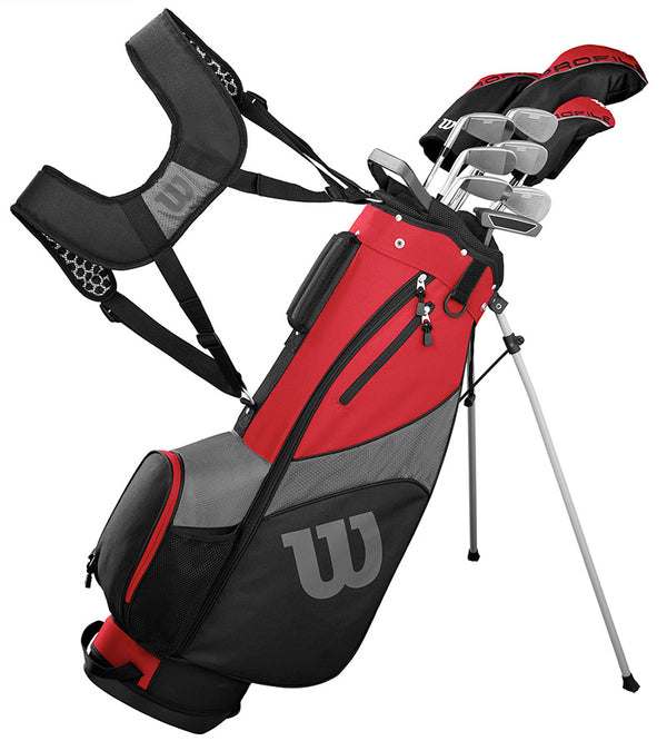 Wilson Mens Profile Complete Golf Set - Stand/Carry Bag legs extended headcovers on some clubs