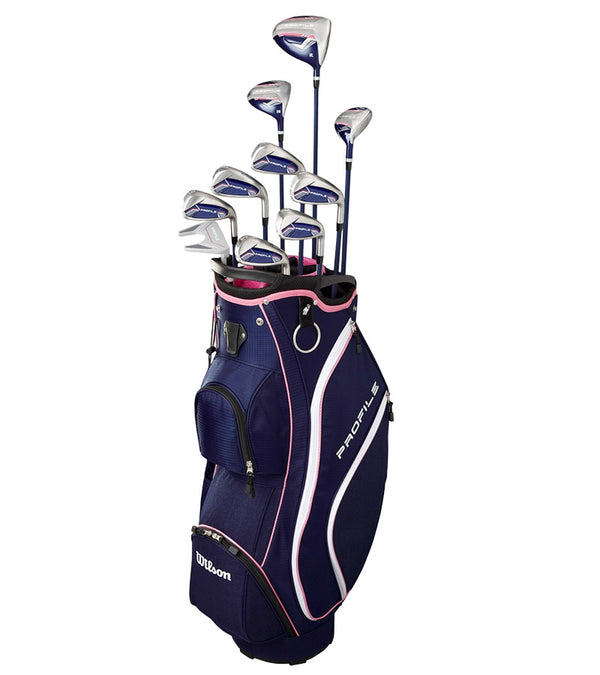Wilson Profile Women's Complete Golf Set-cart bag with 10 clubsin Navy / Rose Gold / Silver