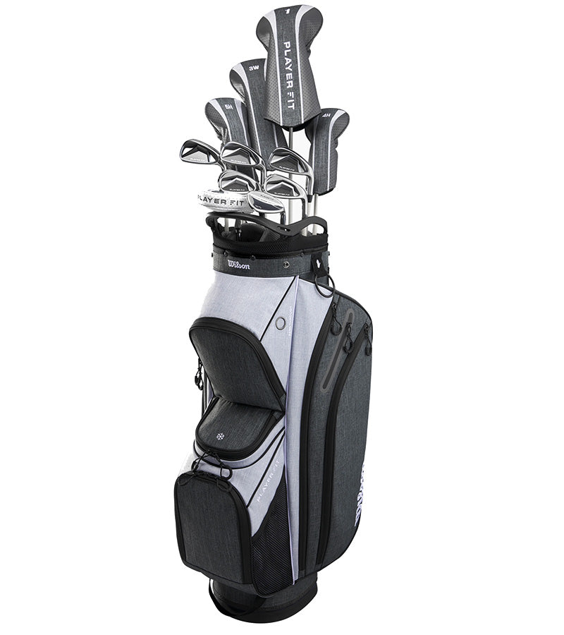 Wilson Womens PlayerFit Complete Set - Cart Bag headcovers on some clubs