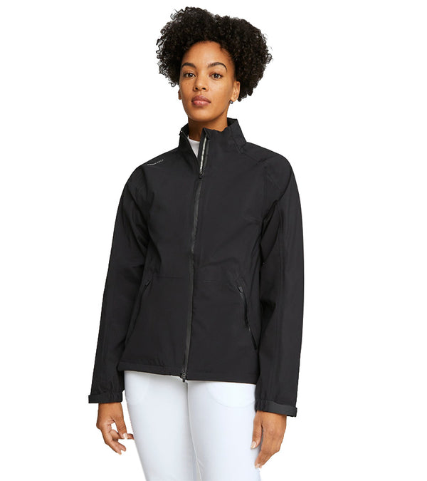 Puma DRYLBL Women's Rain Golf Jacket in black -  model front view