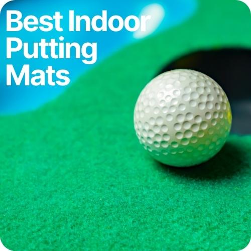 golf ball on indoor putting mat