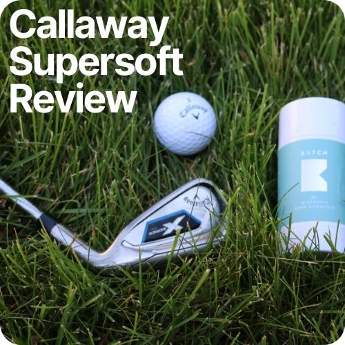callaway supersoft golf balls in grass with club