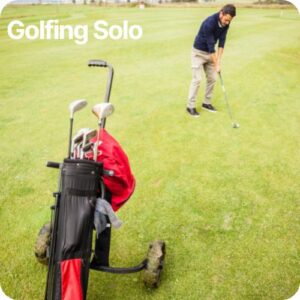 Person golfing solo