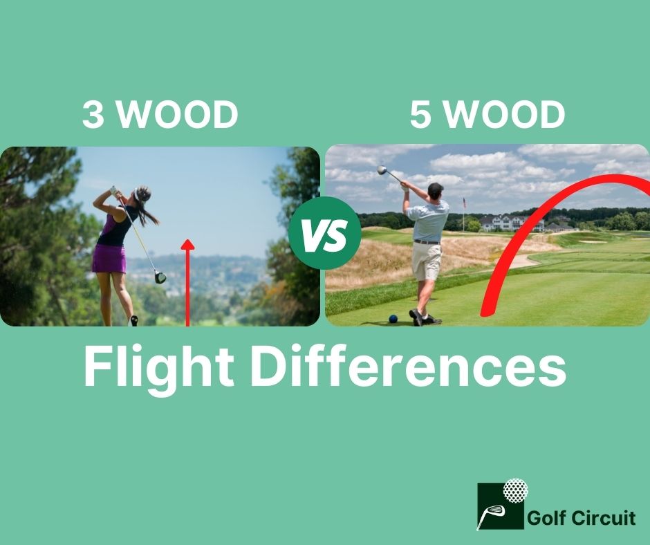 Flight difference demonstration between a 3 wood and a 5 wood