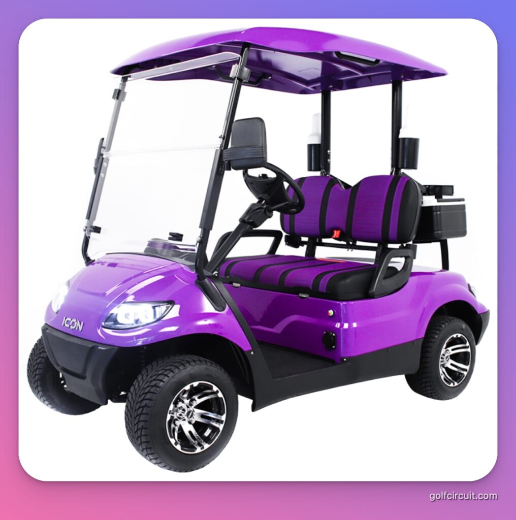 Purple icon golf cart