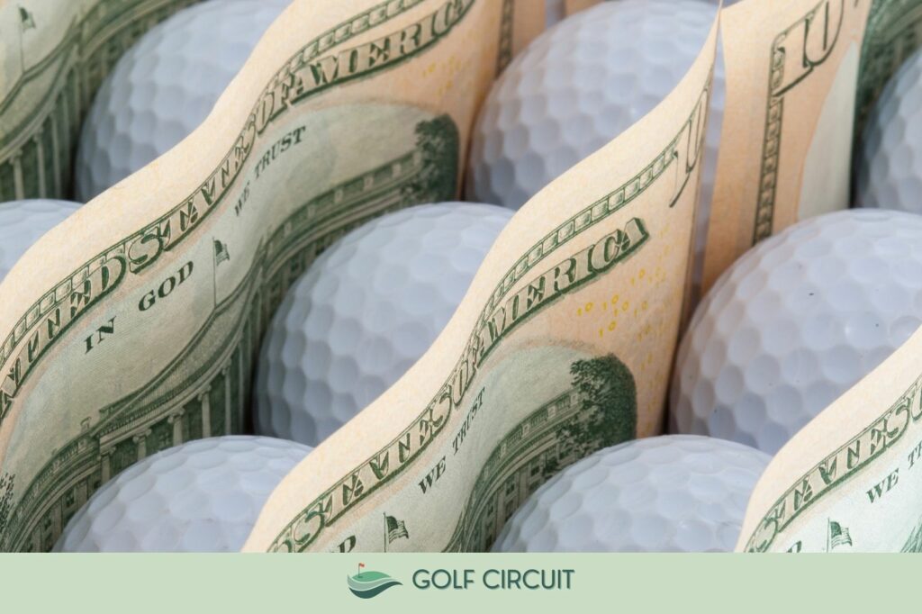 golf balls in between money