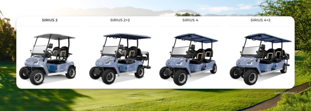 star ev golf carts lineup for Sirius models